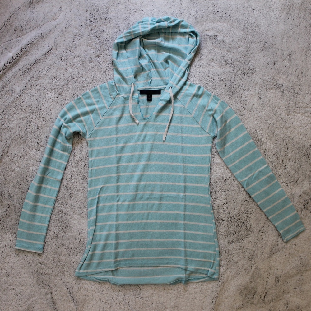 Blue/White Stripe Lightweight Hoodie
